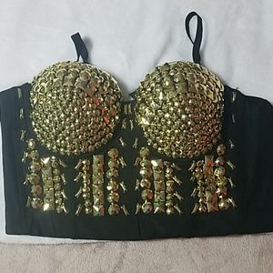 crop top with gold